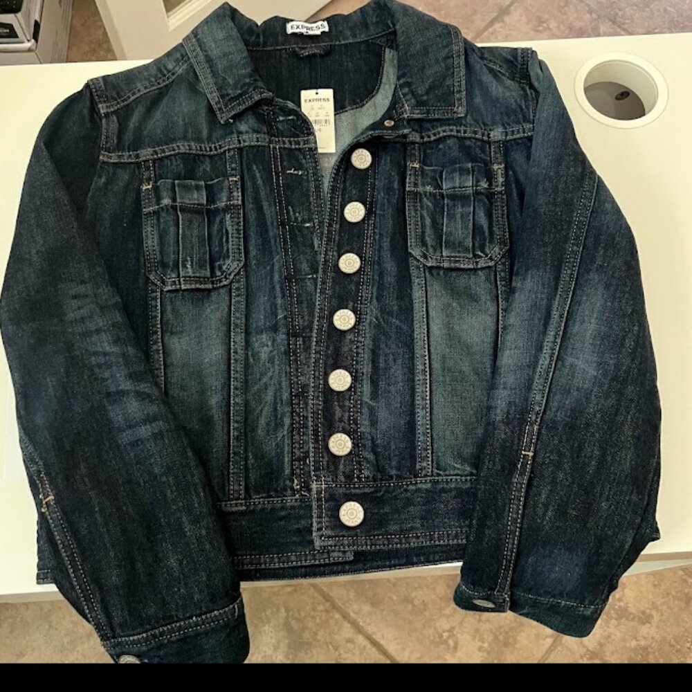 EXPRESS Blue Jean Jacket Size L